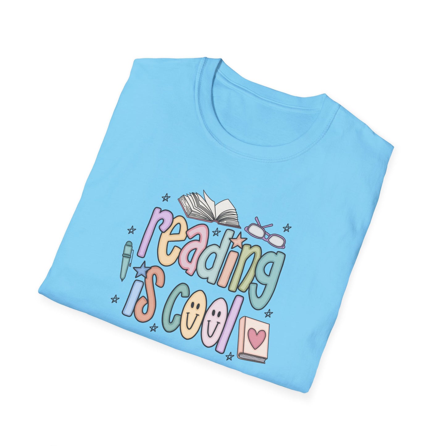 Reading is Cool Unisex T-Shirt, Librarian Lightweight Tee, Educational Gift, Reading Lover Apparel, Back to School Shirt, Fun Shirt for Kids