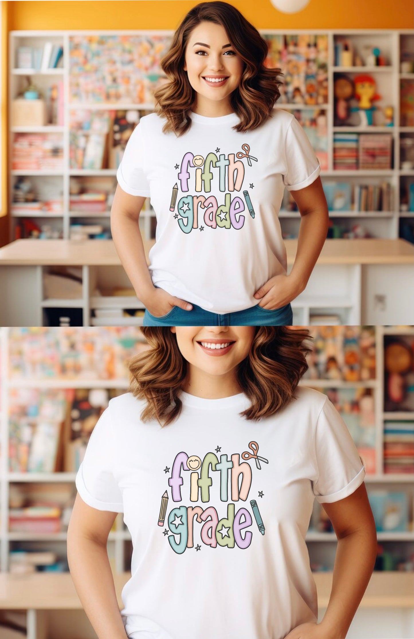 Teacher T-shirt - 5th Grade Teacher Shirt, Fifth Grade Vibes Unisex T-Shirt, Cute Tee for Teachers, Back to School Gift, Fun Kids Apparel, Educational Theme Shirt