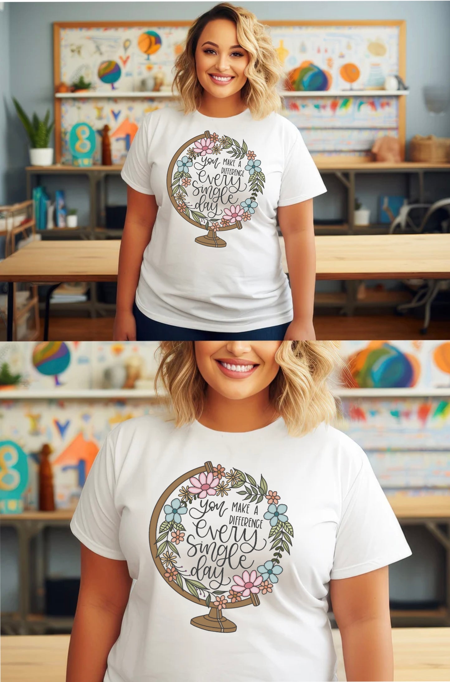 Teacher Globe T-Shirt Teacher Shirt- Teaching Vibes Unisex T-Shirt, Cute Tee for Teachers, Back to School Gift, Fun Kids Apparel, Educational Theme Shirt
