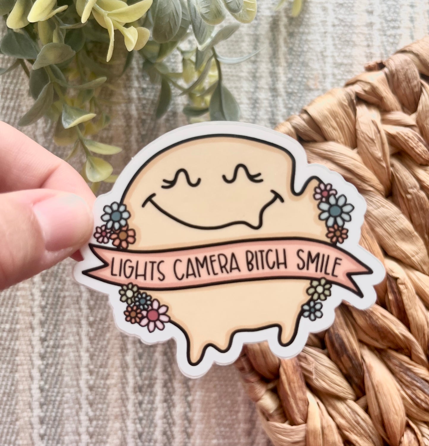 Lights Camera Smile Sticker