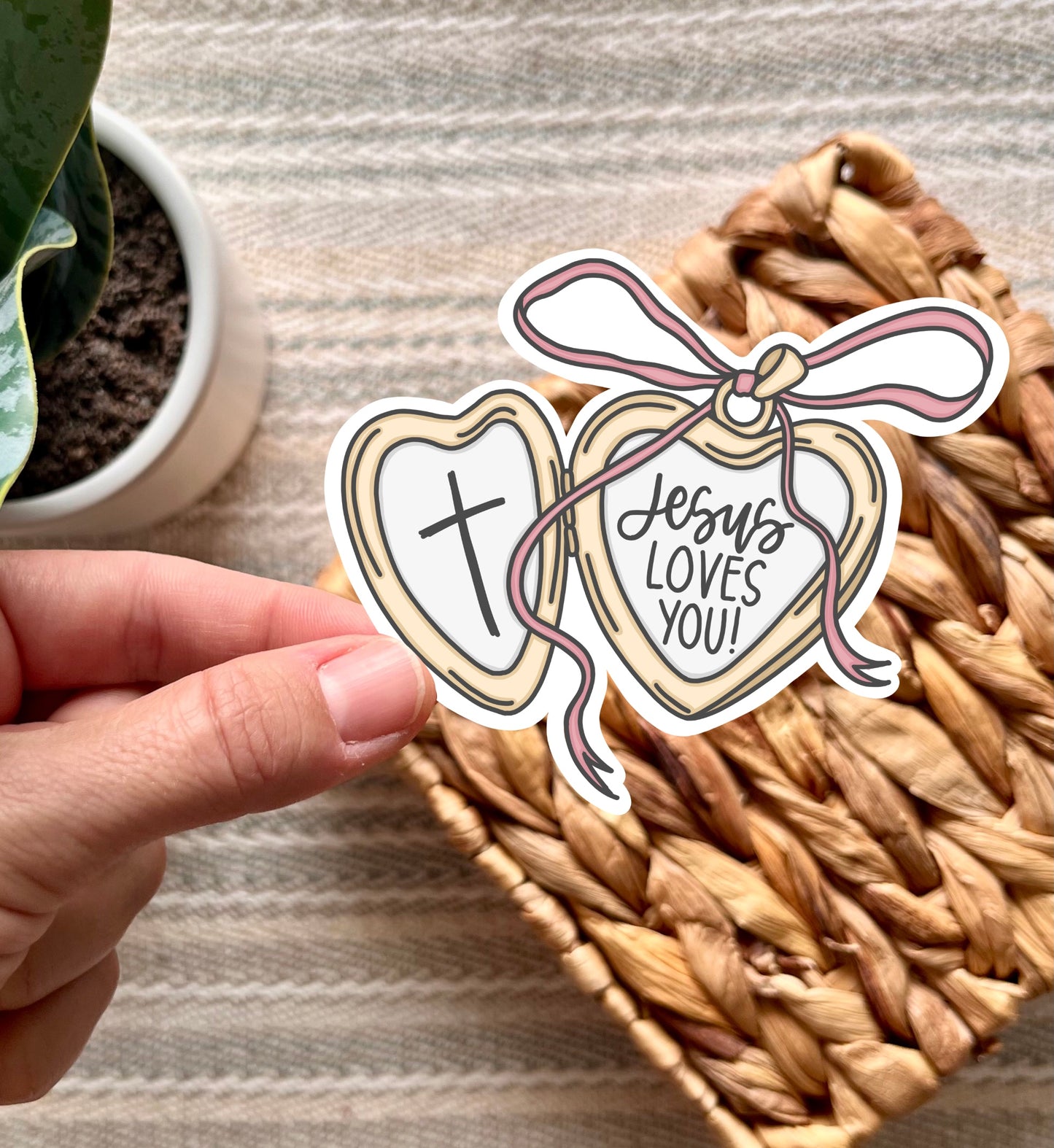 Jesus Loves You Locket Sticker