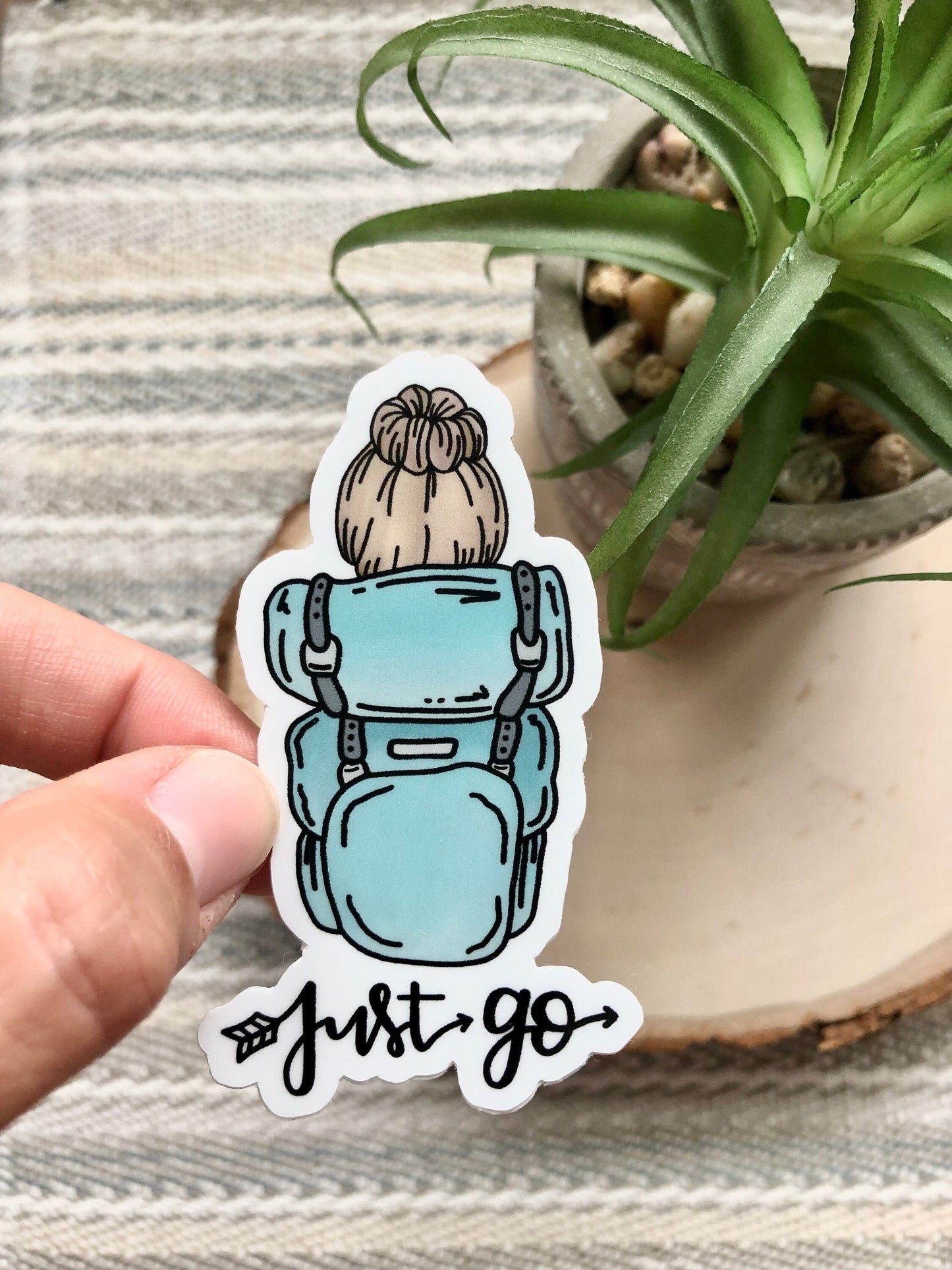 Just Go Blonde Back Pack Girl Sticker