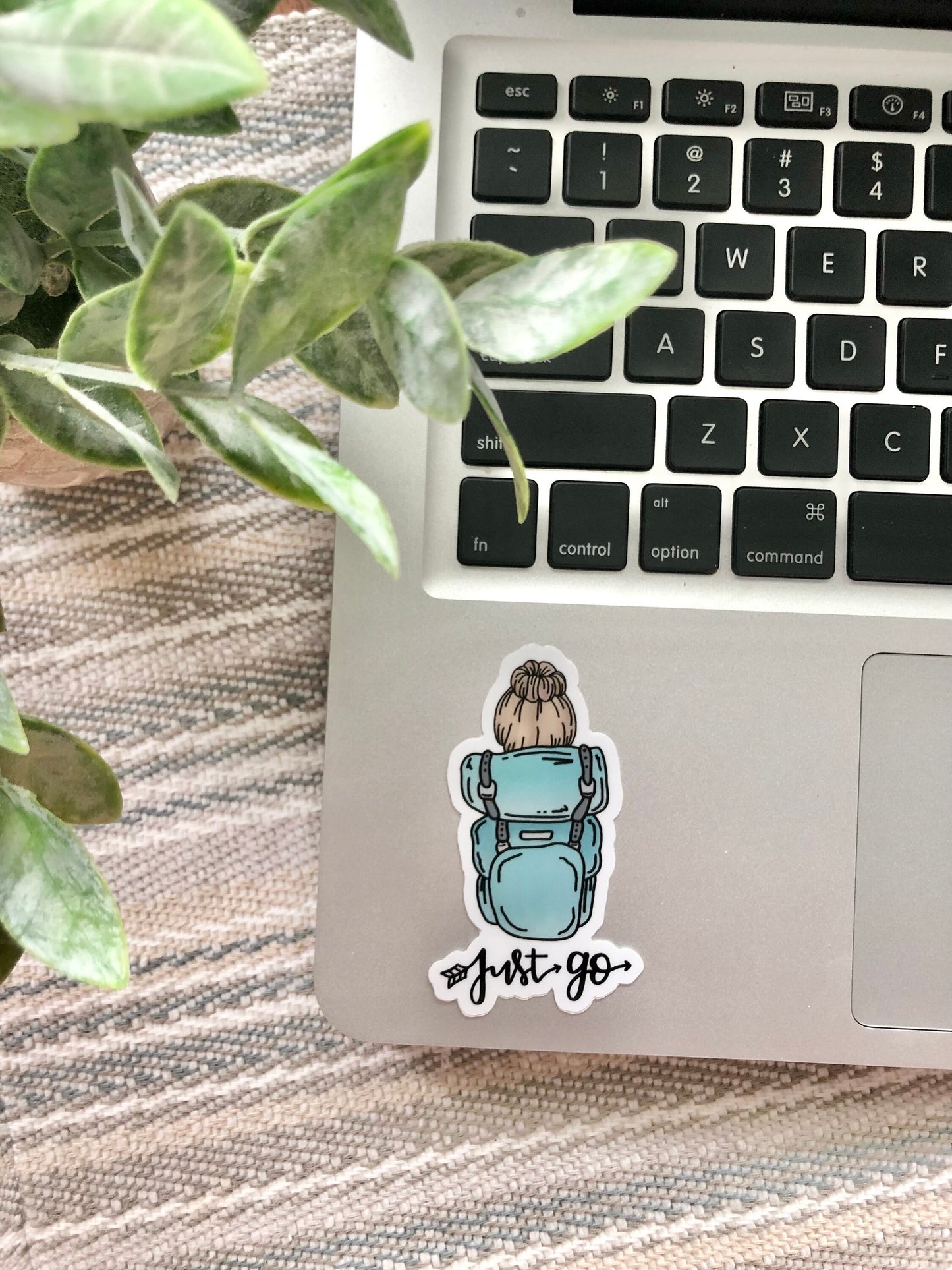 Just Go Blonde Back Pack Girl Sticker