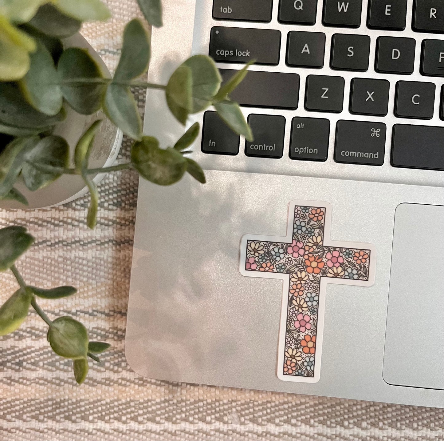Floral Cross Sticker