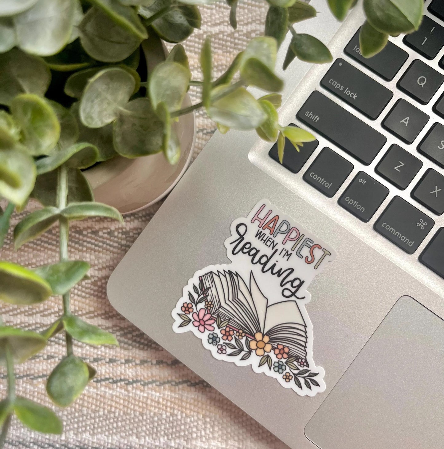 Happiest When Reading Sticker