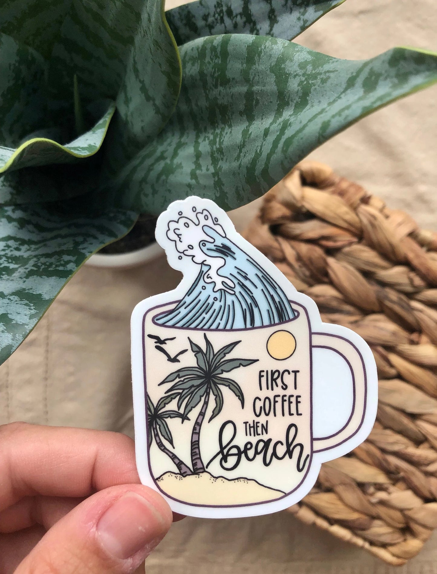 First Coffee, then Beach Sticker