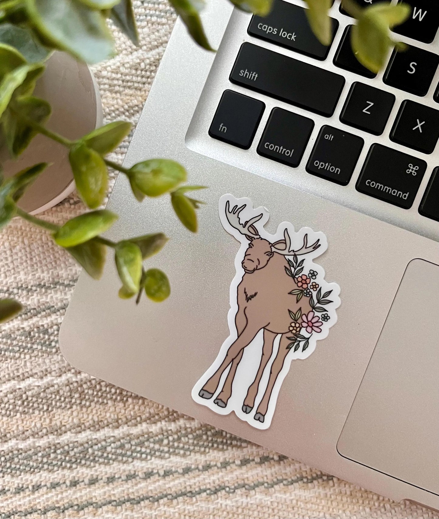 Floral Moose Sticker