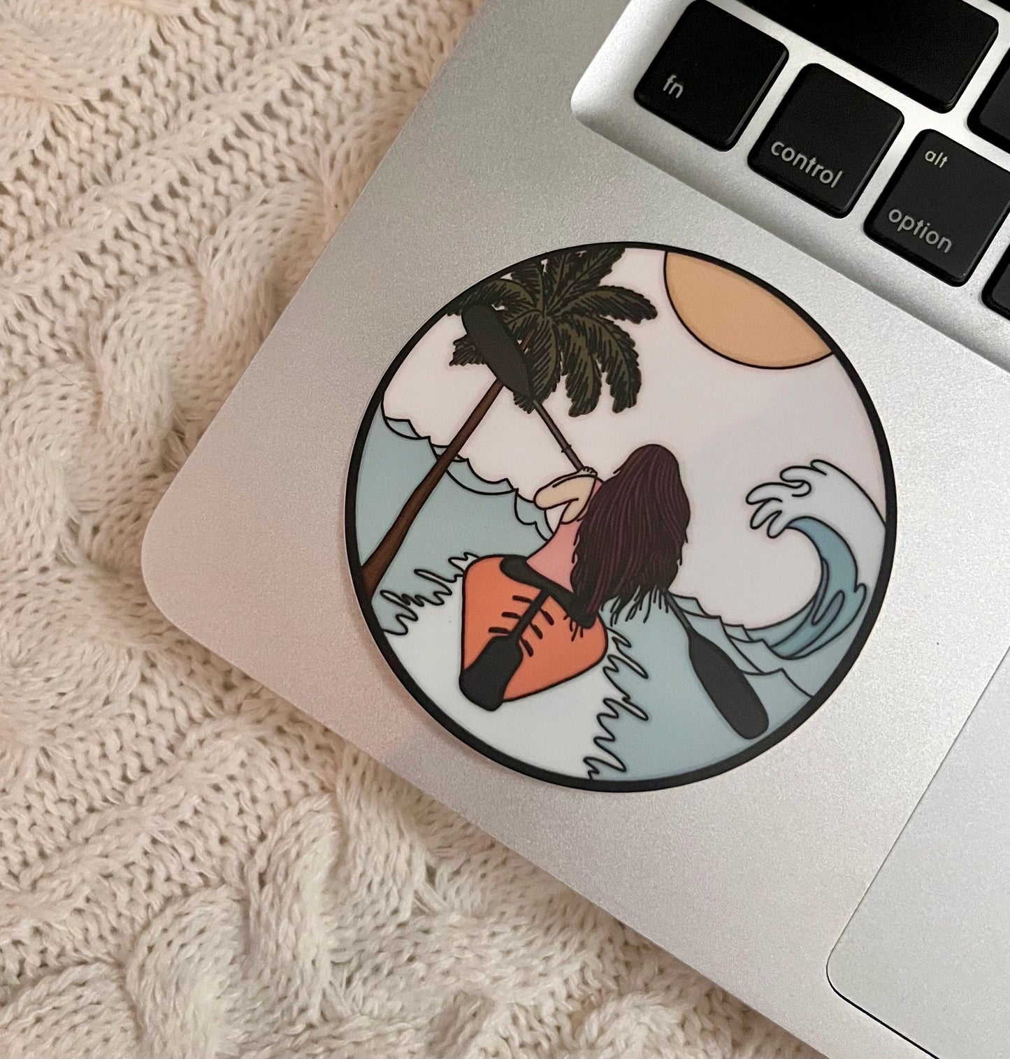 Ocean Kayak Brunette Girl Sticker