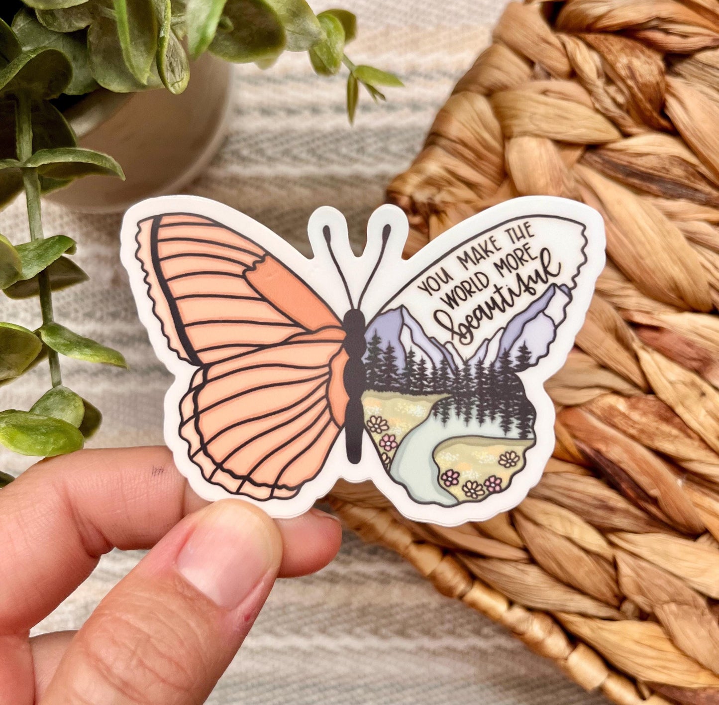 You Make the World Beautiful Butterfly Sticker