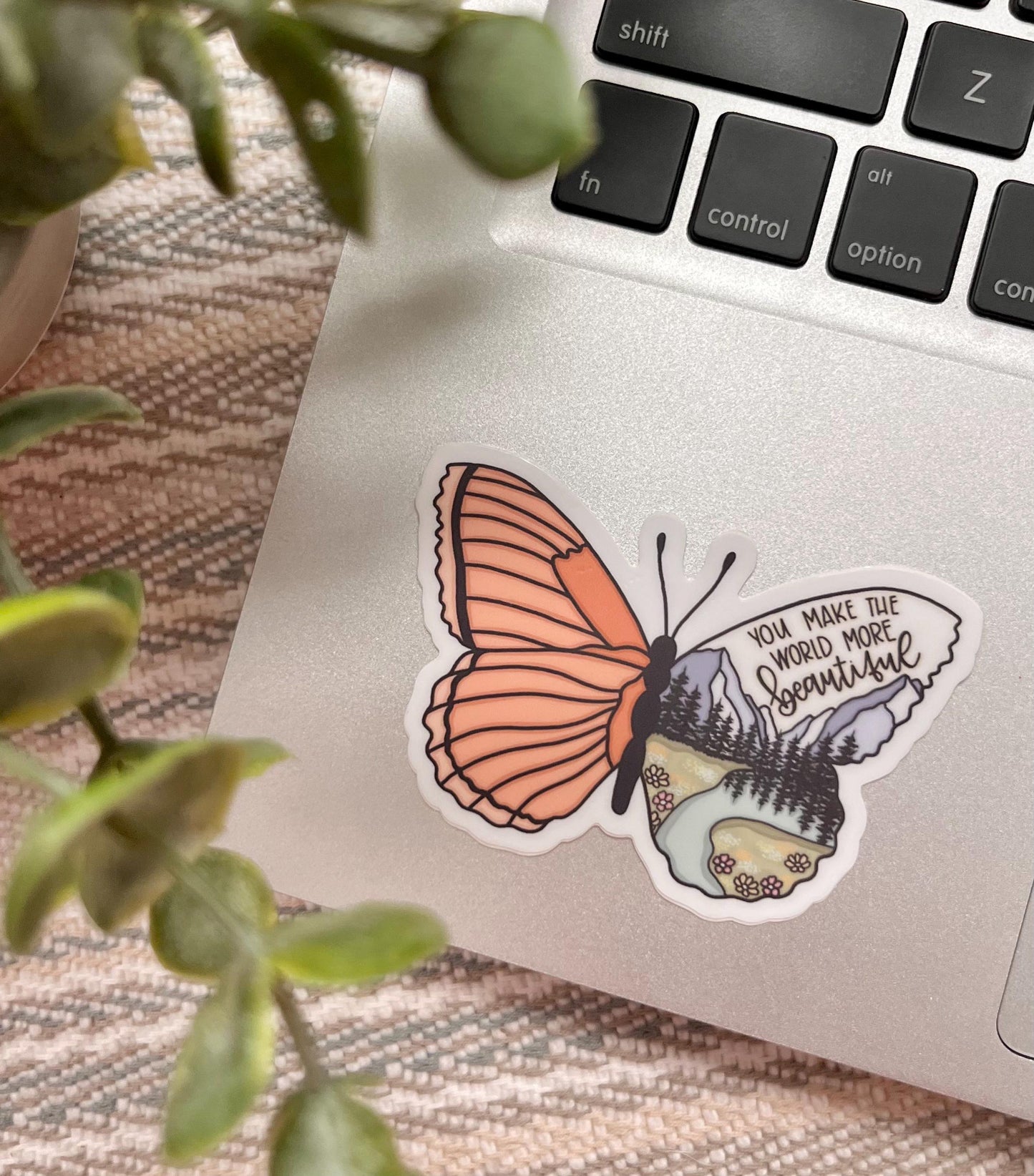 You Make the World Beautiful Butterfly Sticker