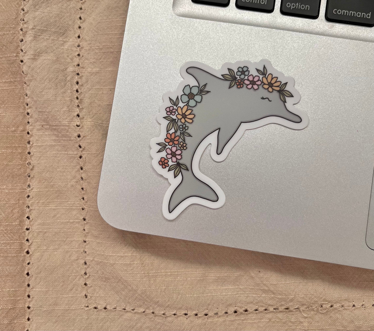 Floral Dolphin Sticker