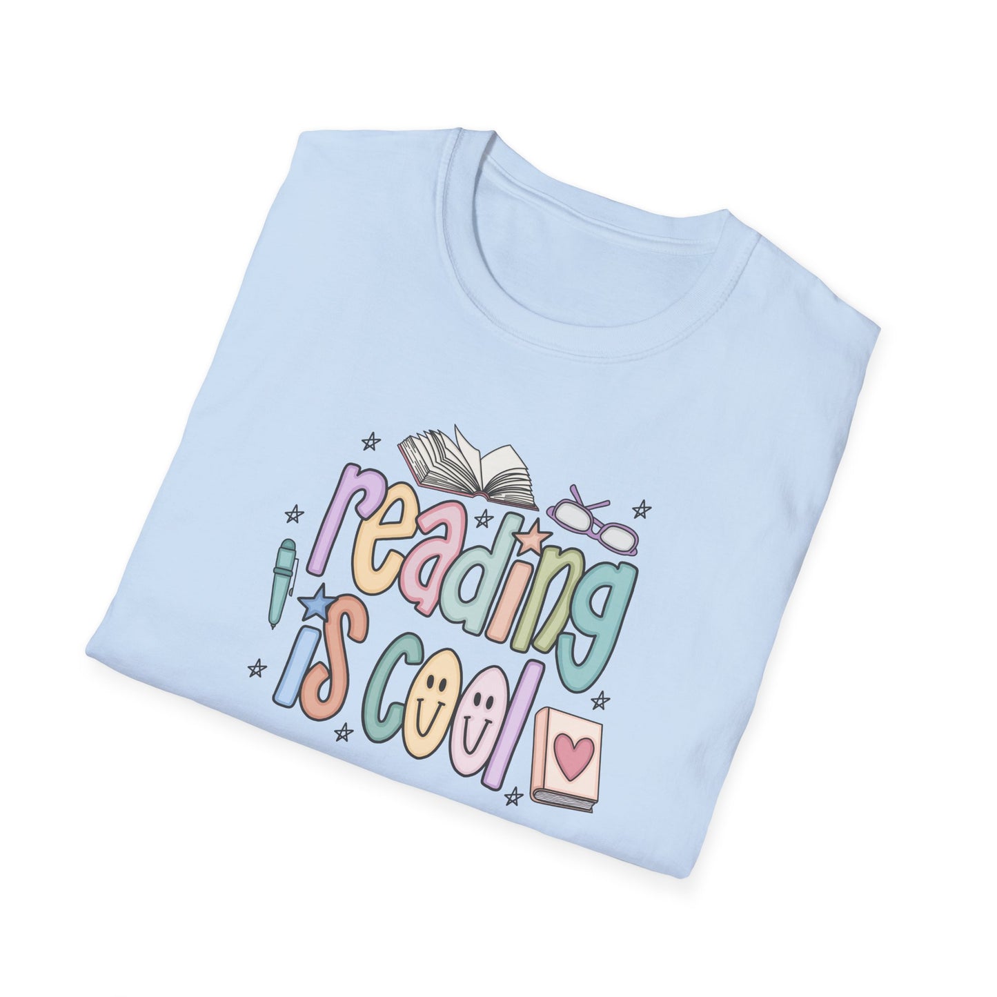 Reading is Cool Unisex T-Shirt, Librarian Lightweight Tee, Educational Gift, Reading Lover Apparel, Back to School Shirt, Fun Shirt for Kids