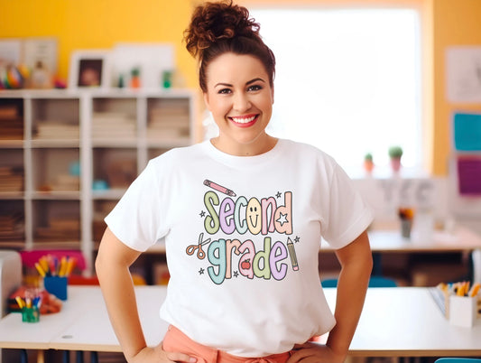 Teacher T-shirt - 2nd Grade Teacher Shirt, Second Grade Vibes Unisex T-Shirt, Cute Tee for Teachers, Back to School Gift, Fun Kids Apparel, Educational Theme Shirt