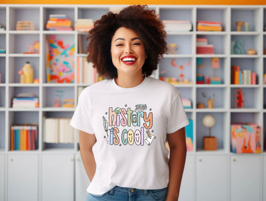 History is Cool Unisex T-Shirt, Social Studies Teacher Shirt, Lightweight Tee, Educational Gift, Back to School Shirt, Fun Shirt for Kids