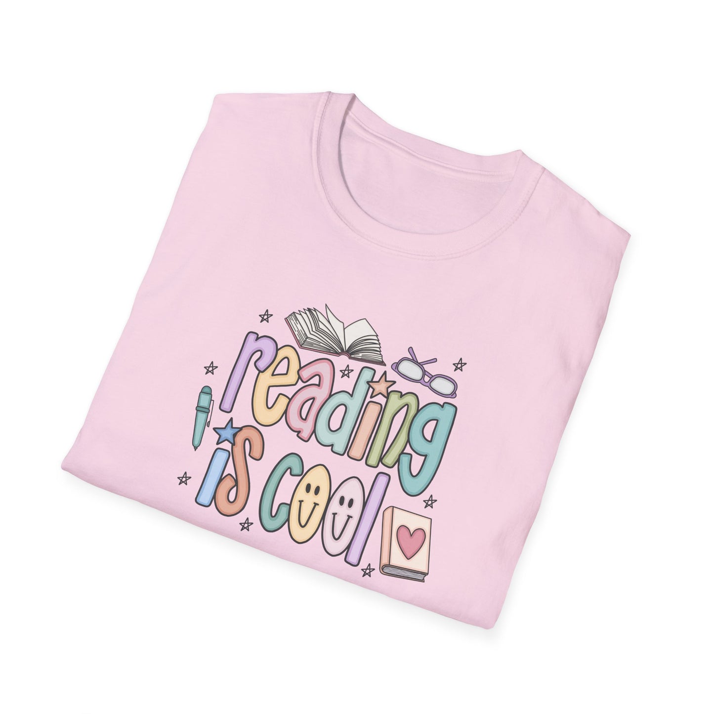 Reading is Cool Unisex T-Shirt, Librarian Lightweight Tee, Educational Gift, Reading Lover Apparel, Back to School Shirt, Fun Shirt for Kids