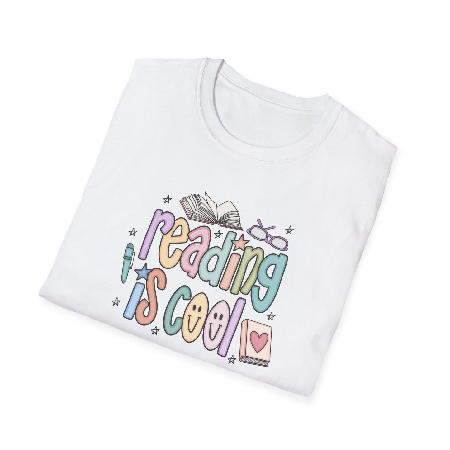 Reading is Cool Unisex T-Shirt, Librarian Lightweight Tee, Educational Gift, Reading Lover Apparel, Back to School Shirt, Fun Shirt for Kids