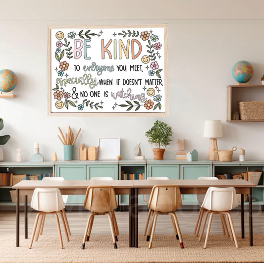 Be Kind Classroom Print