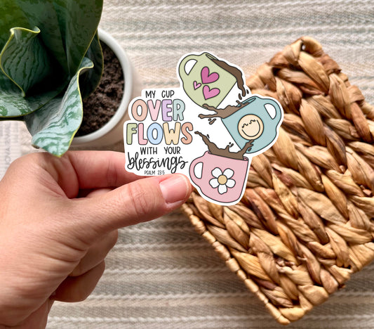 Over Flows with Blessings Sticker