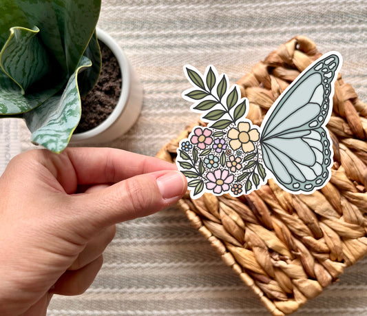 Floral Butterfly Sticker