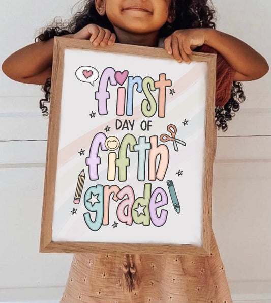 First / Last Day of Fifth Grade Printable