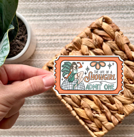Showgirl Admit One Ticket Sticker