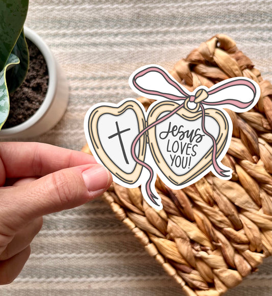 Jesus Loves You Locket Sticker