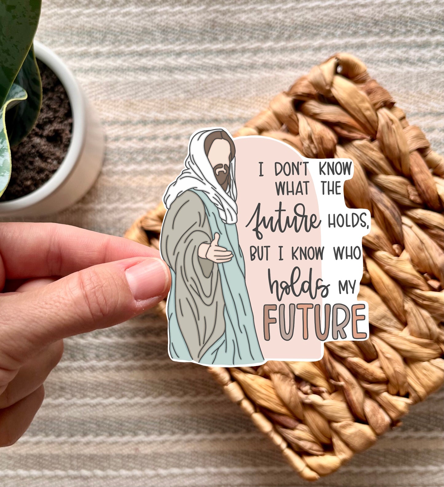 He Holds my Future Sticker