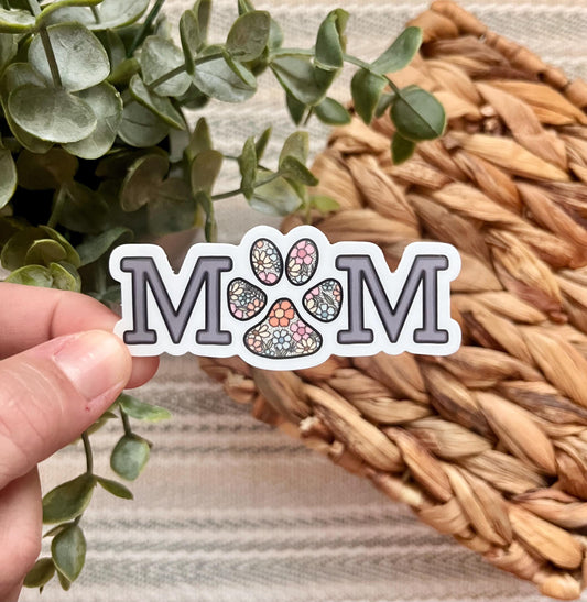 Paw Print Mom Sticker