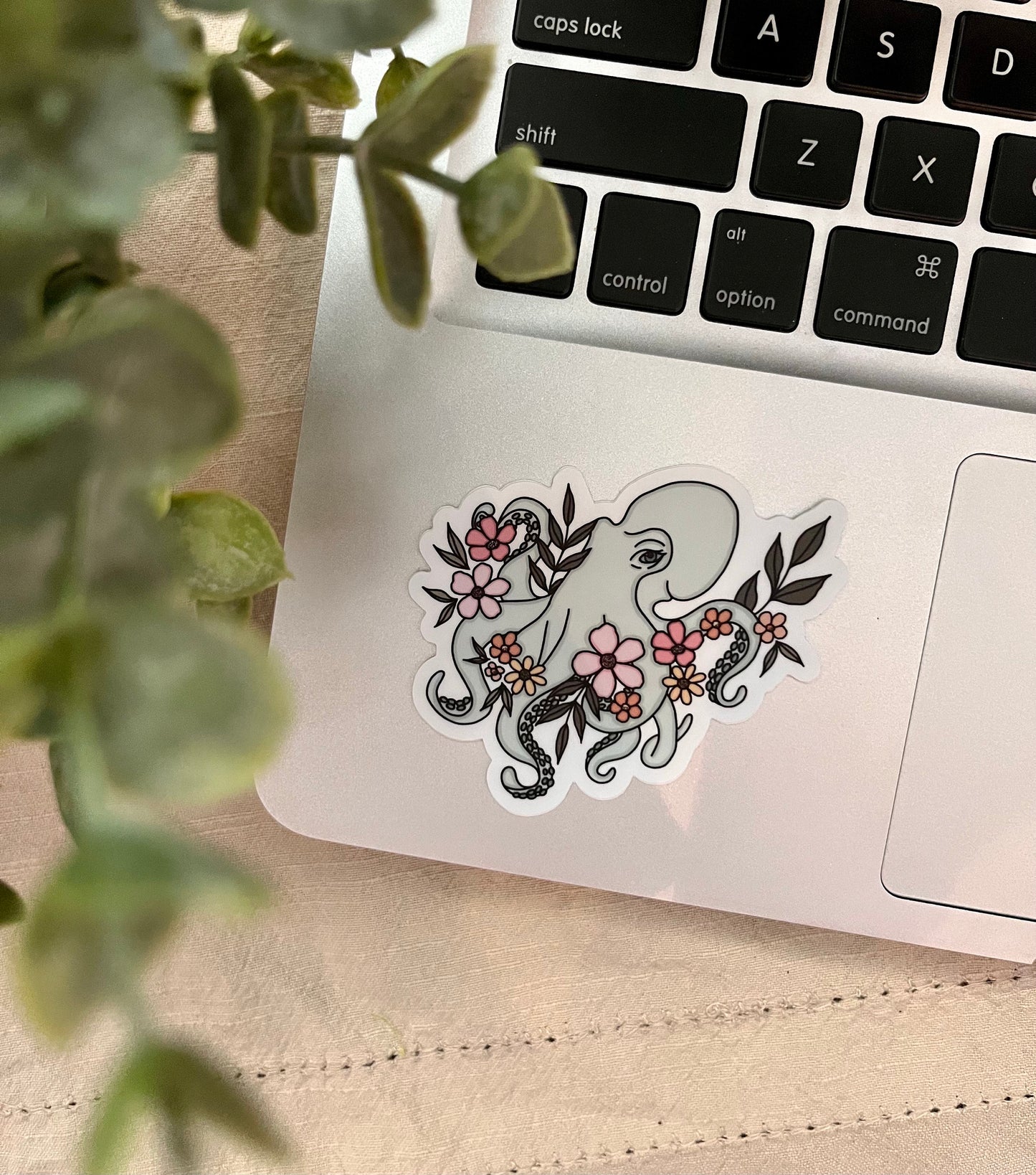 Floral Octopus Sticker