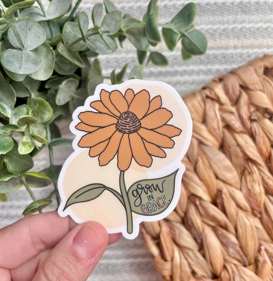 Grow with Grace Sticker