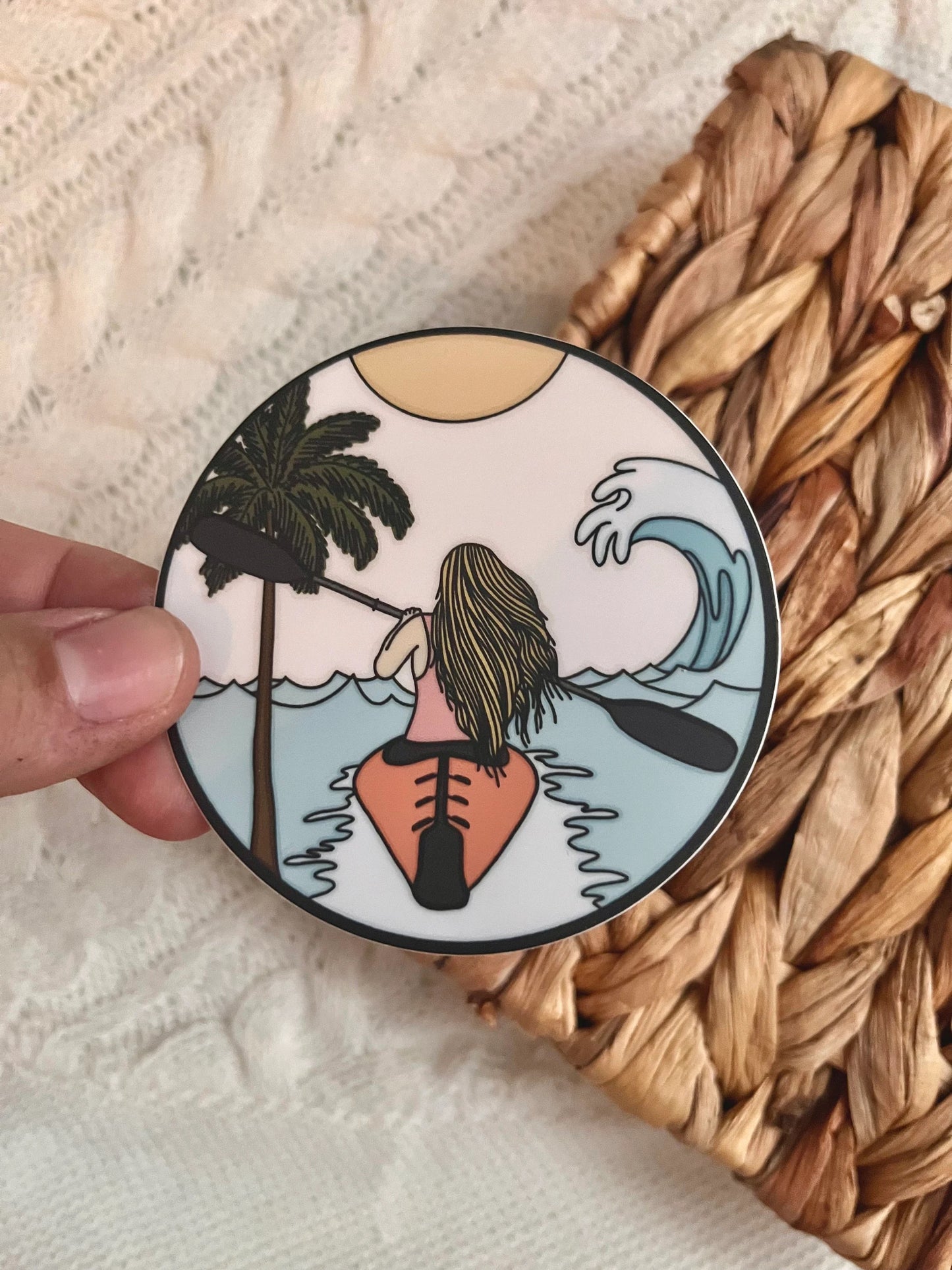 Ocean Kayak Blonde Girl Sticker