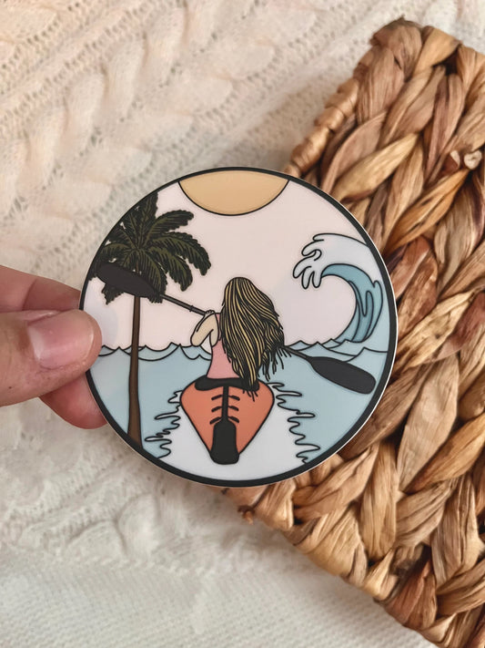 Ocean Kayak Blonde Girl Sticker