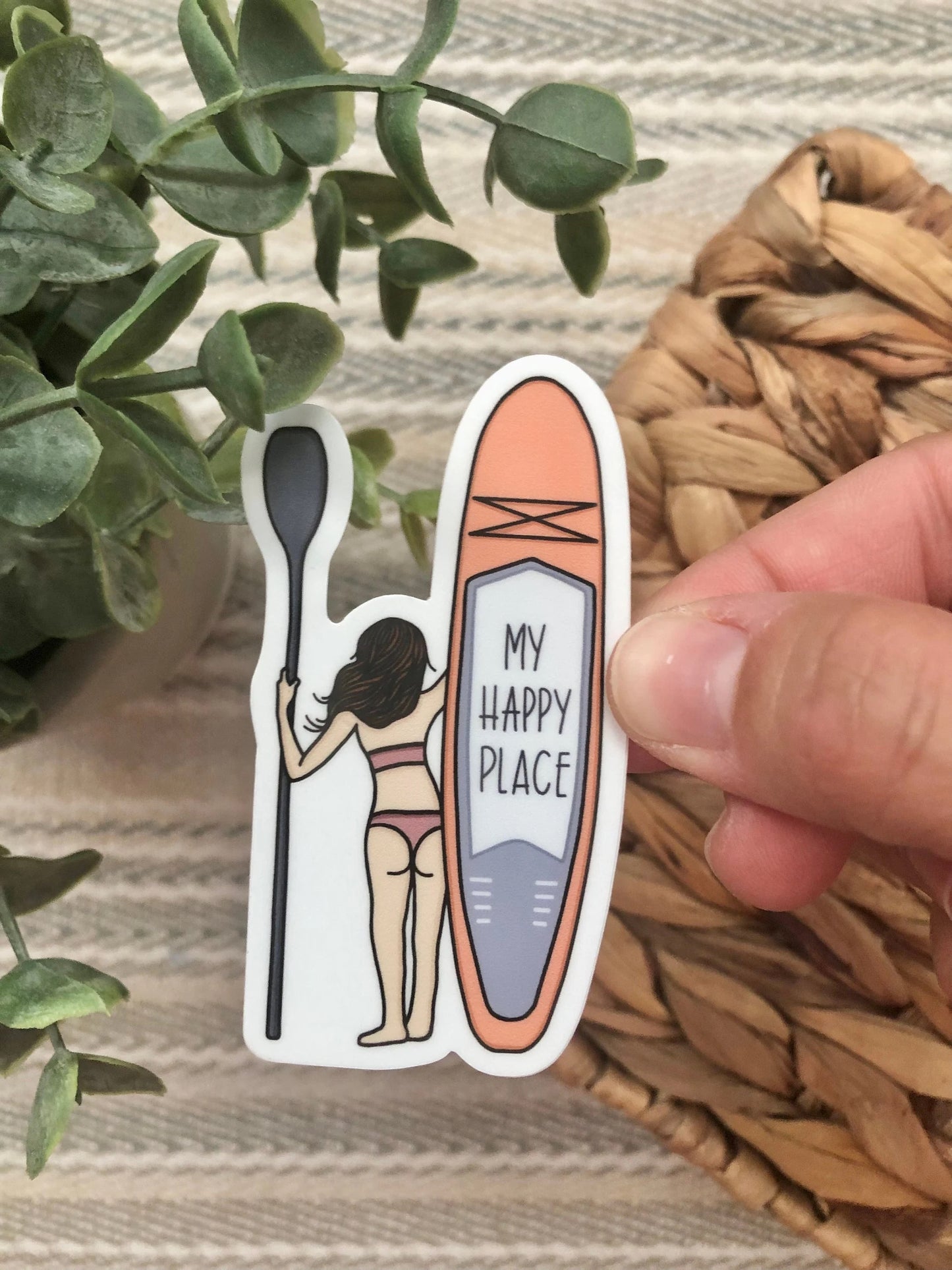 Paddle Board Brunette Sticker