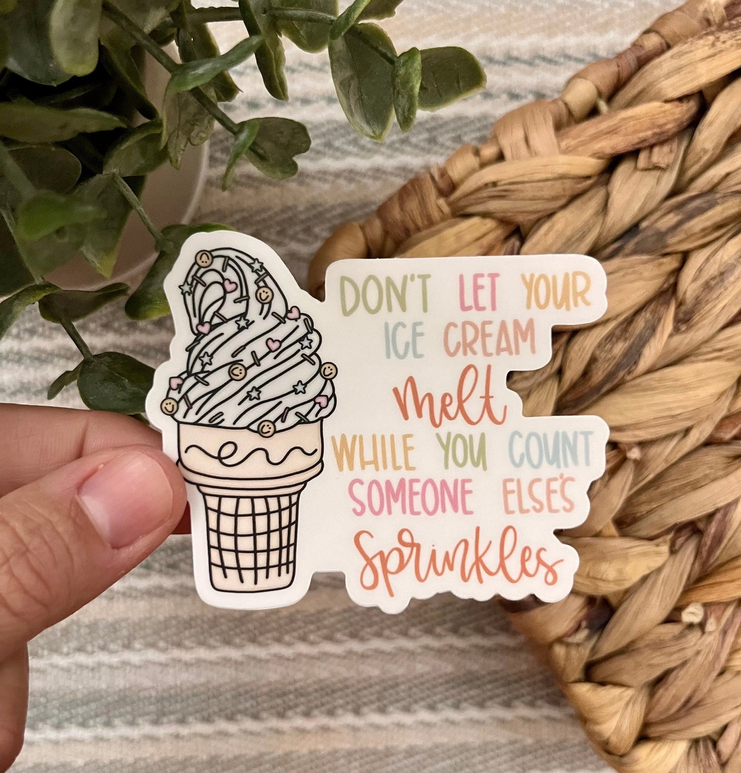 Ice Cream Cone Sprinkles Sticker