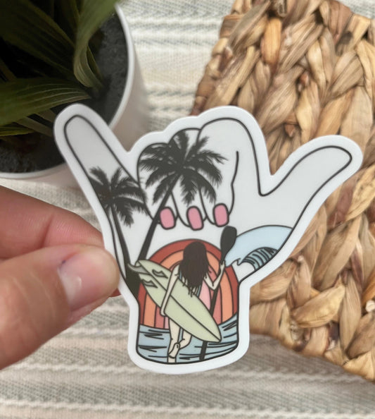 Beach Paddle Board Sticker