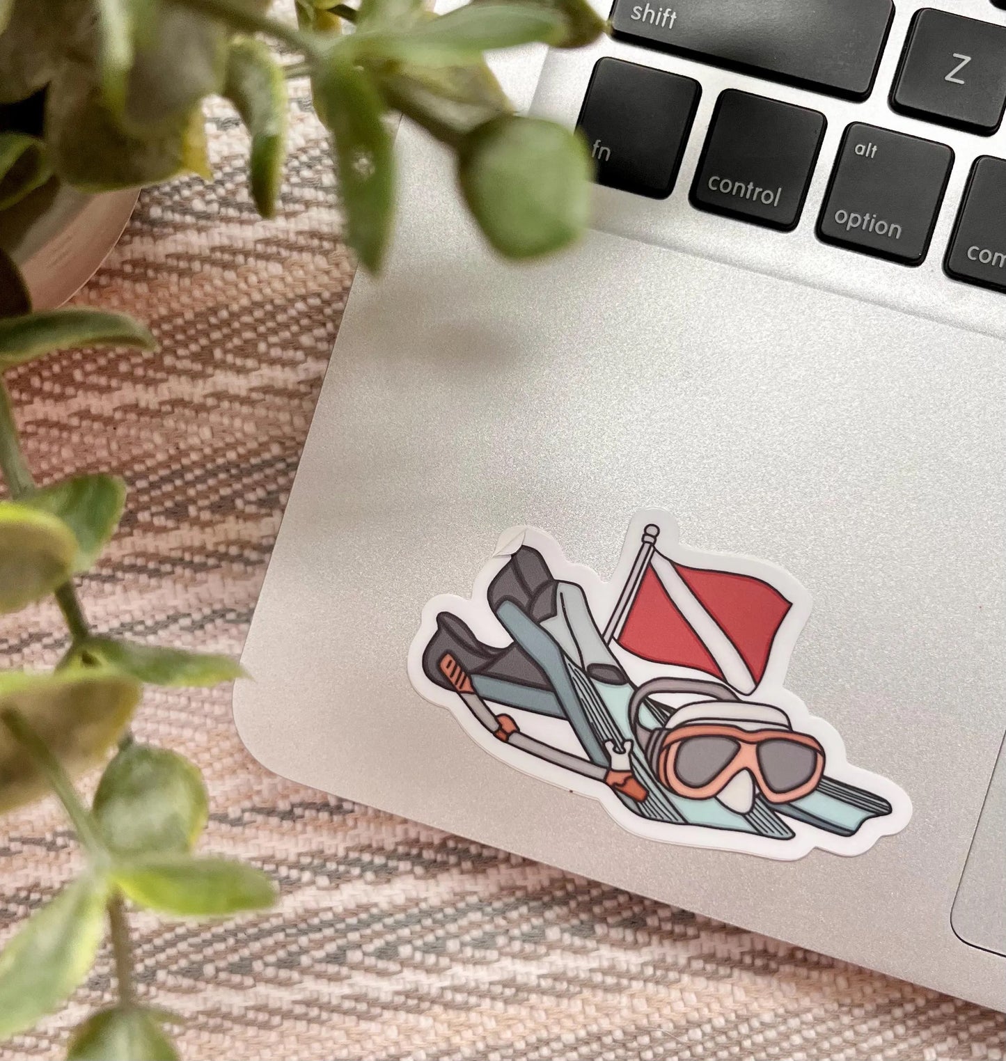 Scuba Snorkle Flag Sticker
