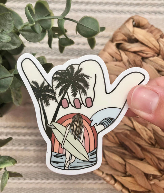 Beach Paddle Board Sticker Blonde