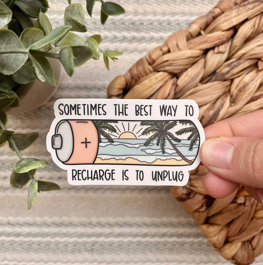 Beach Recharge Sticker