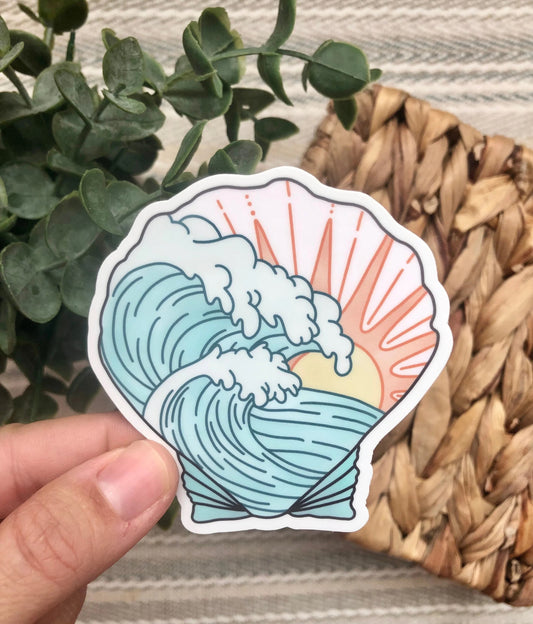 Wave Sunshine Shell Sticker