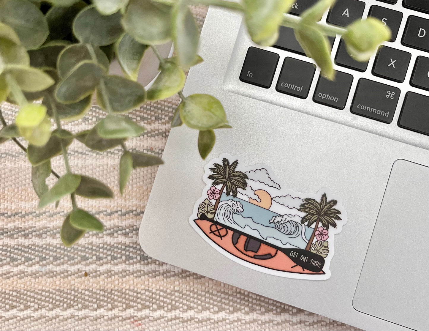 Get Out There Beach Kayak Sticker