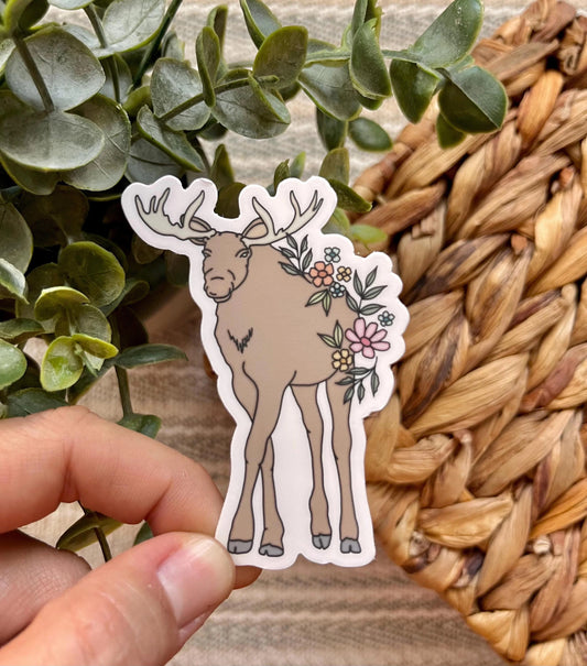 Floral Moose Sticker