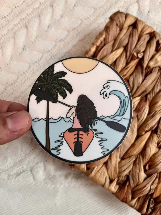 Ocean Kayak Brunette Girl Sticker