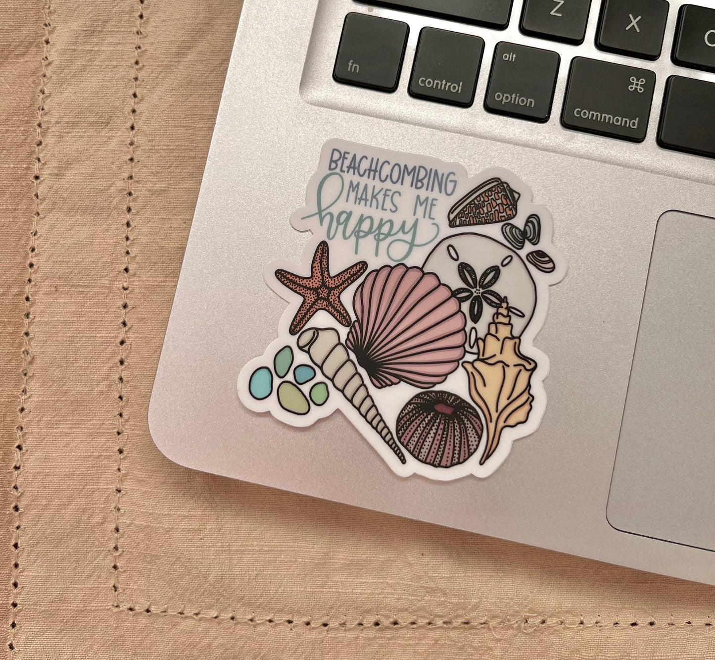 Beach Combing Shell Sticker
