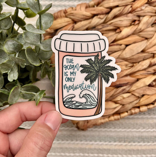 The Ocean is My Only Medication Sticker